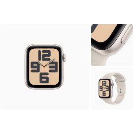 ساعة أبل سلسلة SE 40mm هيكل الألومنيوم مع حزام رياضي  (الجيل 2) GPS ستارلايت