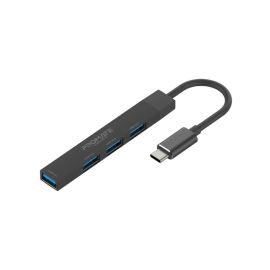 موزع بيانات بروميت لايت هب-4 متعدد المنافذ USB-C، 4 في 1، أسود، محول USB-C إلى 4 منافذ USB-A، سرعات نقل 5 جيجابت في الثانية و480 ميجابت في الثانية، تصميم ألومنيوم فائق النحافة
