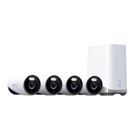 نظام كاميرات المراقبة الخارجية Eufy Cam E330 (احترافي) بدقة 4K مع 4 كاميرات – اكتشاف ذكي بالذكاء الاصطناعي، تسجيل على مدار الساعة، وحدة تخزين محلية، NVR يعمل عبر Wi-Fi مع قرص صلب 1 تيرابايت، دعم حتى 10 قنوات، مقاوم للعوامل الجوية بمعيار IP67 – رقم الموديل