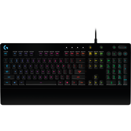 Logitech G213 Prodigy RGB Mech-Dome Gaming Keyboard – Full-Sized 5-Zone LIGHTSYNC, Spill-Resistant Design, 1ms Response Time, Quiet Tactile Keys, Adjustable Palm Rest, and 1.8m USB Cable