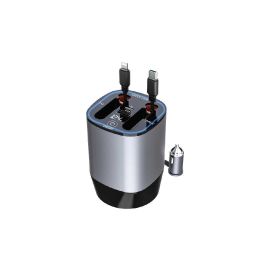 Green Lion Multifunctional 38W Car Charger-Gray