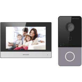 Hikvision DS-KIS603-P Video Intercom Villa Door Station Bundle, 7-inch Colorful Touch Screen (1024 × 600 Resolution), Supports Wireless Network, Standard PoE