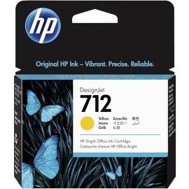 خرطوشة حبر HP 712 بسعة 29 مل – لون أصفر لطابعات DesignJet (3ED69A)