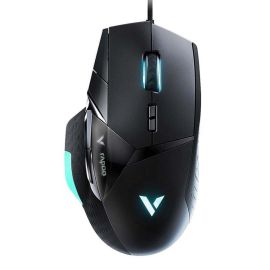 Rapoo VT900 VPro IR Gaming Optical Mouse – 12,400 DPI Adjustable Sensor, 10 Programmable Buttons, 400 IPS Tracking Speed, 50G Acceleration, 1000Hz Polling Rate, RGB Backlighting, Onboard Memory, Ergonomic Design