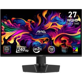 MSI MAG Gaming Monitor 273QP 27 inch WQHD QD-OLED X24 Display 2560 x 1440 240Hz Refresh Rate 0.03ms (GtG) Response Time Adaptive-Sync Technology, 1.07b Color Display 2x HDMI 2.1 Black 