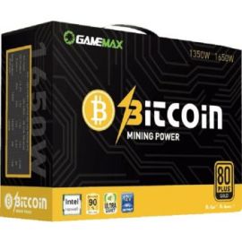 GameMax GM-1350 1350W 80+ Gold ATX Power Supply, High-Efficiency PSU for Cryptocurrency Mining with 12x PCIe 6+2 Connectors, 140mm Silent Fan, and Full Protection Suite