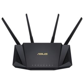 موجه ASUS RT-AX58U AX3000 ثنائي النطاق WiFi 6 (802.11ax) يدعم تقنيات MU-MIMO و OFDMA، مع أمان الشبكة AiProtection Pro المدعوم من Trend Micro™، ومتوافق مع نظام ASUS AiMesh WiFi.