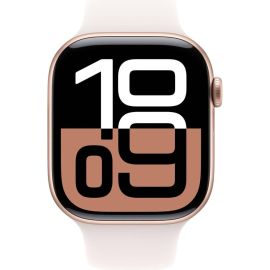 Apple Watch Series 10  42mm GPS + Cellular Always‑On Retina LTPO3 Display Jet Black Aluminum Case with Black Sport Band -Rose Gold