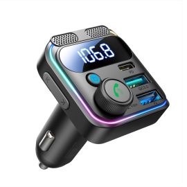Joyroom-CCB01 48W Dual-Mic Car Wireless FM Transmitter Black