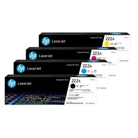 HP 222A Original Toner Cartridge 4 Color Set, Compatible with LaserJet Pro 3201-3204, 3288, 3303