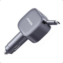 Anker USB-C Nano Car Charger75W Fast Car Charger with Built-In USB-C Cable