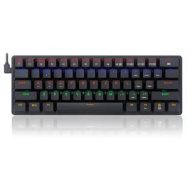 لوحة مفاتيح ميكانيكية Redragon K615P‑KBS Elise Pro مزودة بـ 61 مفتاحًا - إضاءة خلفية RGB، مفاتيح زرقاء قابلة للتبديل السريع، وضع ثلاثي (USB-C / 2.4 جيجاهرتز / بلوتوث)، إطار معدني