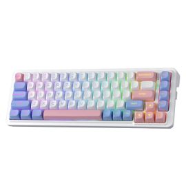 لوحة مفاتيح الألعاب الميكانيكية Redragon K709WBP‑RGB‑PRO، 68 مفتاحًا - 3 أوضاع بلوتوث/2.4 جيجاهرتز/سلكية، مثبتة بحشية، قابلة للتبديل السريع، مفتاح Mint Mambo خطي، أغطية PBT مستديرة