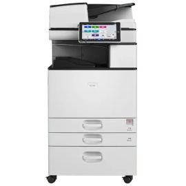 RICOH IM2500A Black and White Multifunction Printer, Prints up to 25 ppm, copy, scan, fax, 1200x1200 dpi max print resolution, 2 TRAY, CABINET, TONER, SPDF, White