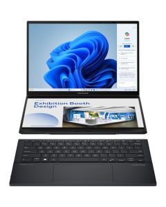 لابتوب ASUS ZenBook Duo UX8406CA مع معالج إنتل كور الترا 7 255H، 32 جيجابايت ذاكرة عشوائية، 1 تيرابايت تخزين SSD، رسومات إنتل آرك، شاشة لمسية 14 بوصة 3K OLED، لوحة مفاتيح إنجليزية وعربية، اللون رمادي، نظام تشغيل ويندوز 11