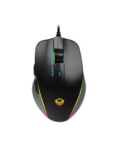 ماوس الألعاب Meetion GM230، مستشعر بصري 6000 نقطة في البوصة، إضاءة خلفية RGB ديناميكية، 8 أزرار قابلة للبرمجة، USB سلكي مريح، التوصيل والتشغيل