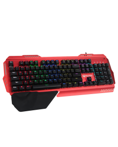 Meetion MK20 Mechanical Gaming Keyboard RGB Backlit, Blue Switches, Anti-Ghosting, Wired, Full-Size, Ergonomic Design, Durable Keycaps, Red