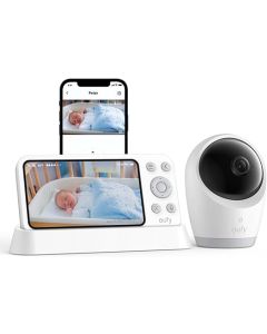 eufy Baby Monitor E21 – 4K Camera, Hybrid Wi-Fi/No Wi-Fi, App & Monitor Control, Pan-Tilt, 8× Zoom, Ultra-Clear Night Vision, Portable with Built-In Battery