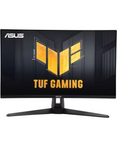 شاشة ASUS TUF VG27AQ3A مقاس 27 بوصة QHD HDR Fast IPS للألعاب معدل تحديث 2560 × 1440، وقت استجابة 180 هرتز، 1 مللي ثانية، ضبابية الحركة المنخفضة للغاية، مكبرات الصوت، مزامنة حرة، منفذ DisplayPort HDMI أسود