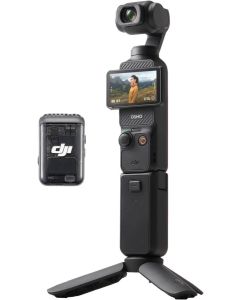 كاميرا DJI Osmo Pocket 3 Creator Combo Vlogging مع شاشة CMOS مقاس 1 بوصة وفيديو 4K/120 إطارًا في الثانية وتثبيت ثلاثي المحاور وتركيز سريع وتتبع الوجه والأشياء وشاشة تعمل باللمس قابلة للدوران مقاس 2 بوصة وكاميرا فيديو صغيرة