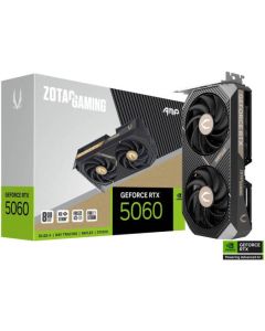 ZOTAC GeForce RTX 5060 AMP 8GB GDDR7 Graphics Card – 3,840 CUDA Cores, 2,550 MHz Boost, PCIe 5.0, Dual 90 mm Fans, HDMI 2.1b & 3× DP 2.1b, 220 × 120 × 42 mm