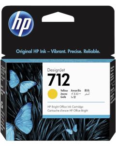 خرطوشة حبر HP 712 بسعة 29 مل – لون أصفر لطابعات DesignJet (3ED69A)