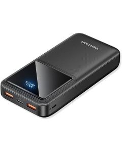 Vention Power Bank, 20000mAh Battery Capacity  Micro-USB + USB-C + USB-A + USB-A Interface, LED Display, 22.5W/20W PD Wide Compatibility, Black
