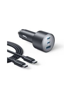 شاحن سيارة Anker بقوة 167.5 واط، 3 منافذ، مع كابل USB-C