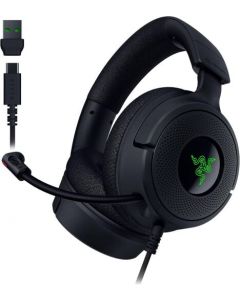 Razer Kraken V4 X Wired Gaming Headset – Immersive 7.1 Surround Sound, TriForce 40mm Drivers Retractable HyperClear Mic USB-C RGB Chroma Lighting Lightweight Comfort Ideal for PC PS5 Switch & Mobile