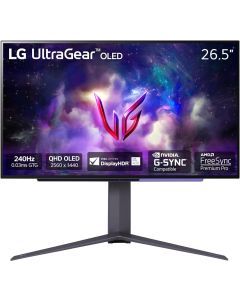 LG 27GS95QE شاشة ألعاب Ultragear OLED مقاس 27 بوصة QHD 2560 x 1440 معدل تحديث 240 هرتز وقت استجابة 0.03 مللي ثانية DisplayHDR True Black 400 AMD FreeSync Premium Pro NVIDIA G-Sync DisplayPort HDMI أسود
