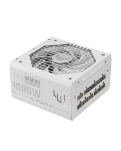 اسوس مزود طاقة  1000W TUF 80 PLUS GOLD-White,Dual ball fan bearings,protective PCB coating,Axial-tech fan design,Fully modular etched cable