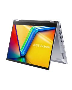 أسوس فيفو بوك S14 مع معالج إنتل كور i5-1335U من الجيل 13 ذاكرة 8GB DDR4 تخزين 512GB SSD شاشة تعمل باللمس 14 بوصة وقابلة للتحويل رسومات إنتل UHD نظام التشغيل ويندوز 11 هوم لوحة مفاتيح إنجليزية وعربية مع قلم ستايلس