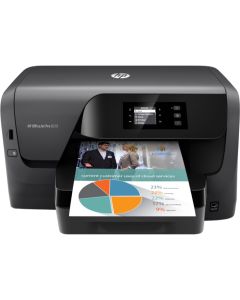 طابعة HP 8210 Officejet Pro بسرعة طباعة تبلغ 22 صفحة في الدقيقة ونفث الحبر الحراري من HP ودرج تلقيم سعة 250 ورقة D9L63A