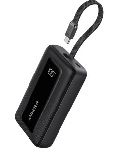 Anker Zolo Power Bank 10,000mAh 30W High-Speed Portable Charger with Built-In USB-C Cable