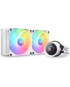 NZXT Kraken 240 RGB Aio 240mm Liquid Cooler with LCD Display and RGB Fans White