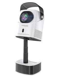 Promate Beamer-A250 4K Ultra HD Wireless LCD Projector with Built-In Speaker & Monopod Stand