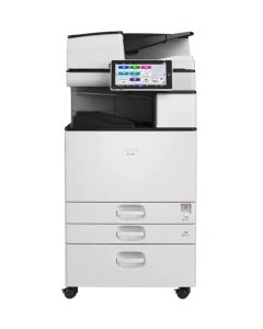 RICOH IM2500A Black and White Multifunction Printer, Prints up to 25 ppm, copy, scan, fax, 1200x1200 dpi max print resolution, 2 TRAY, CABINET, TONER, SPDF, White