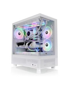 هيكل Thermaltake View 270 TG ARGB Snow Mid Tower، زجاج مقسّى أبيض، مروحة ARGB 140 مم، دعم E-ATX، USB-C، مشعاع 360 مم ووحدة معالجة رسومات حتى 420 مم - أبيض ثلجي