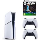 Sony Playstation PS5 Disc Slim with Extra Dualsense White Controller and FC24 PS5 - International Version