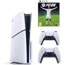 Sony PlayStation 5 Slim Disc with Extra Dualsense White Controller and FC25 PS5 - TRA Version