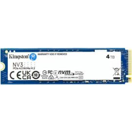 Kingston NV3 Gen4 M.2 NVMe SSD سعة 4 تيرابايت (SNV3S/4000G) - PCIe 4.0 x4، سرعة قراءة 6000 ميجابايت/ثانية، سرعة كتابة 5000 ميجابايت/ثانية