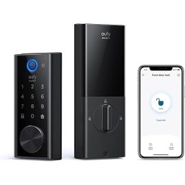 قفل ذكي eufy Security S230 يعمل باللمس والواي فاي – قفل باب بدون مفتاح مع ماسح بصمة الإصبع، مزلاج إلكتروني بتقنية البلوتوث، لوحة مفاتيح تعمل باللمس، معتمد من BHMA